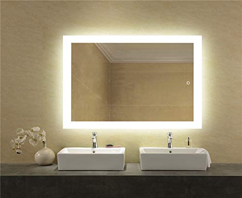 36 X 48 Inch Led Bathroom Lighted Mirror Defogger On Off