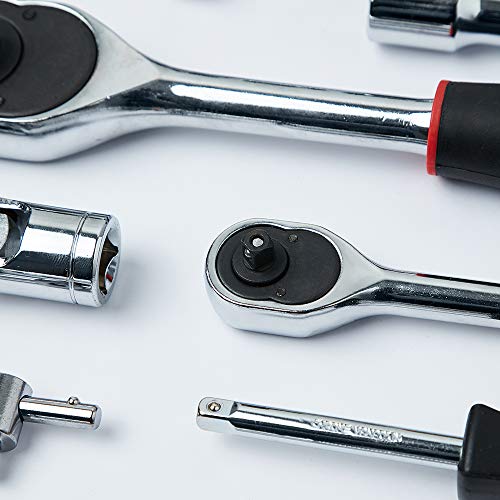 Wopeite Steckschlüsselsatz 94-teilig Steckschlüssel Satz mit Knarre und Adapter Werkzeug aus Chrom-Vanadium Stahl 1/4… – Bild 6