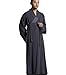 KATUO Gray Men's Long Gown Traditional Buddhist Meditation Robe S-3XL (XL)