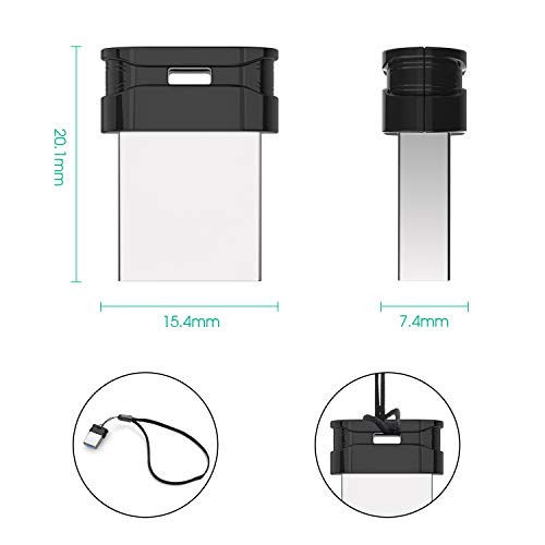 Chiavetta USB 3.0 128 GB ad Alta Velocità Fino a 80 MB/s in Lettura, Vansuny Mini Chiavette USB 128GB Memoria Esterna USB Flash Drive Memoria Stick con Cordino Portatile per Desktop, Laptop, PC, Nero