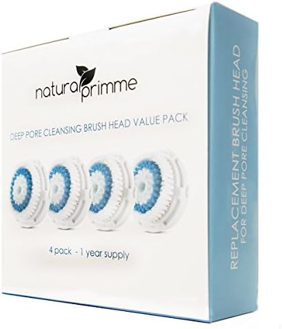 Deep Pore Facial Cleansing Brush Head Replacement (4 Pack) - Natura Primme Facial Cleaners Brushes for MIA / MIA 2 / PRO / PLUS / Alpha Fit &amp; Radiance Cleansing Systems