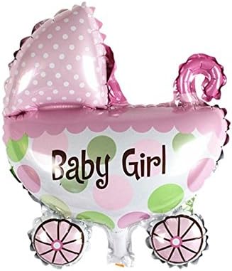 4PCs/lot Angel Baby Shower Foil Balloons Baby Boy Girl Birthday Party Decoration Baby Shower Balloons Mini About 30-40cm (Stroller Girl)