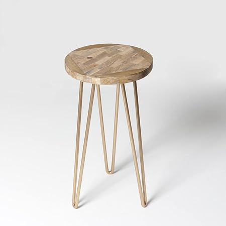 Jaipur Market Hover Block Tripod Stand Garden Decor Planter Table with Metal Hairpin Legs for Multi Purpose