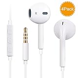 Everdigi Headphones, 4Pack Quality Earbuds Earphones with Microphone and Volume Control, Compatible with iPhone 6s Plus/6s/6/SE/5s/5c/5 Galaxy and More Android Smartphones 3.5mm Headphones