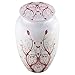 MEILINXU - Funeral Urns for Adults Ashes, Cremation Urn for Human Ashes - Memorials Urns for Ashes -Display Burial Urn at Home or in Niche at Columbarium (Red Flower of Life, Aluminum Large White Urn