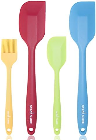 Kitchen Spatula Silicone 4 Set, Heat Resistant For Baking Or Cooking
