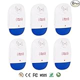 Ultrasonic Pest Repeller 6 Packs - Home Pest Control Repellent - Electronic Insects & Rodents Repellent for Mosquito, Mouse, Cockroaches ,Rats,Bug, Spider, Ant, Flies