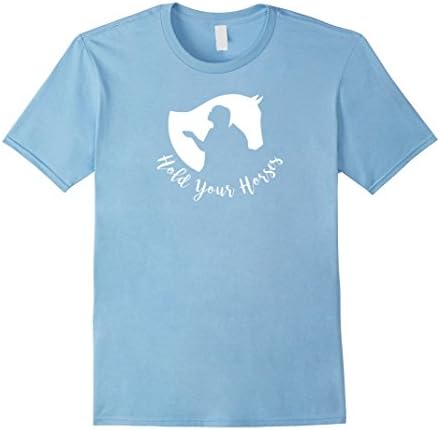 Mens Hold your Horses - Give your Equine a Hug - Tee Shirt XL Baby Blue