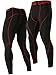 Cadmus Men's Compression Running Workout Leggings,2 Pack,1007,Black(Black Stripe) & Black(Red Stripe),M