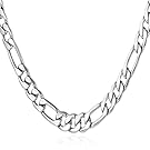 U7 Stainless Steel Chain 5MM Men Women Necklace Figaro Chain 22-Inch