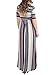 Bdcoco Women's Short Sleeve Color Block Striped Loose Casual High Waist Shirt Maxi Dress Blue
