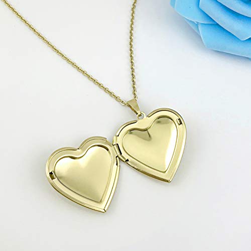 YOUFENG Love Heart Locket Necklace that Holds Pictures Polished Lockets Necklaces Birthday Gifts - Image 7