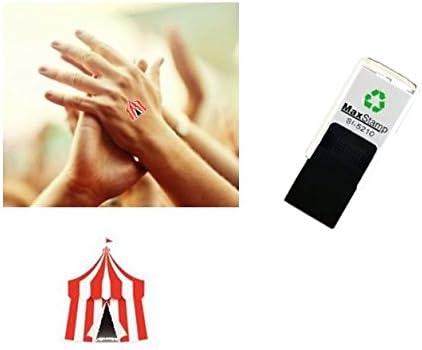 Festival Tent - Red Ink - Hand Stamp - Suitable for Festivals - Night Clubs - Parties etc self Inking 18mm circ 5210