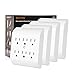 [4 Pack] BESTTEN 6-Outlet Adapter, Wall Mountable, 15A/125V/1875W, ETL Listed, White