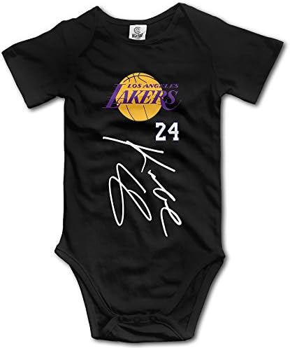 HYRONE Lakers #24 Basketball Player Baby Bodysuit Long Sleeve JumpSuit Romper Size 18 Months Black