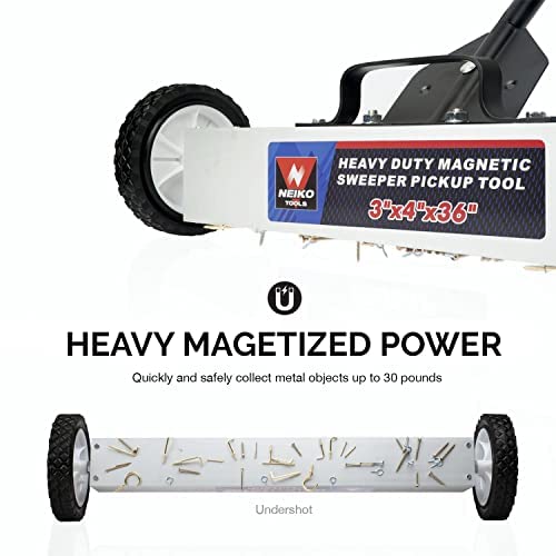 NEIKO 53418A 36Inch Pickup Sweeper with Wheels, Adjustable