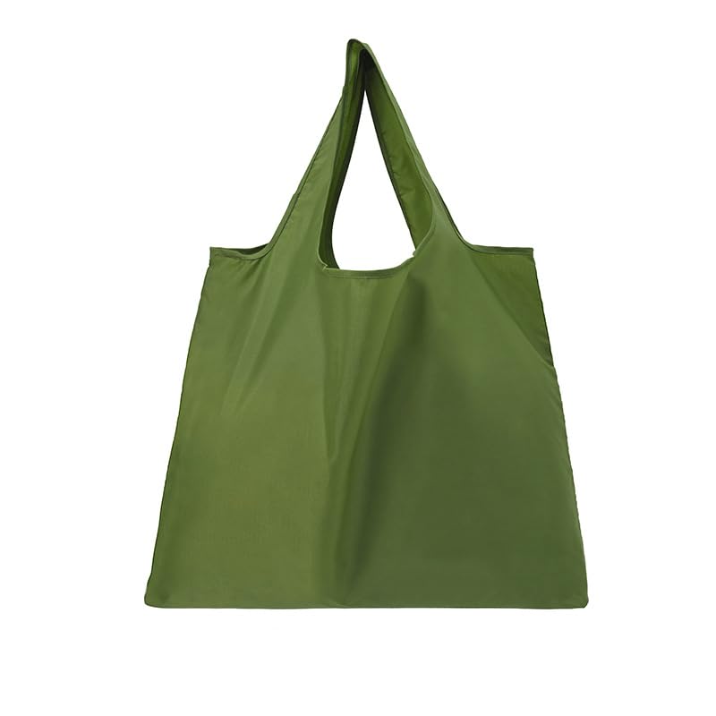 FoxCyllene Reusable Folding Shopping Bag, Oxford Cloth Bag, 53 x 38 x 10 cm (Green)