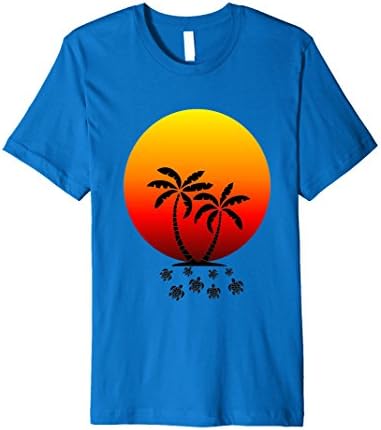Beach Turtle Palm Tree Sunset T-Shirt