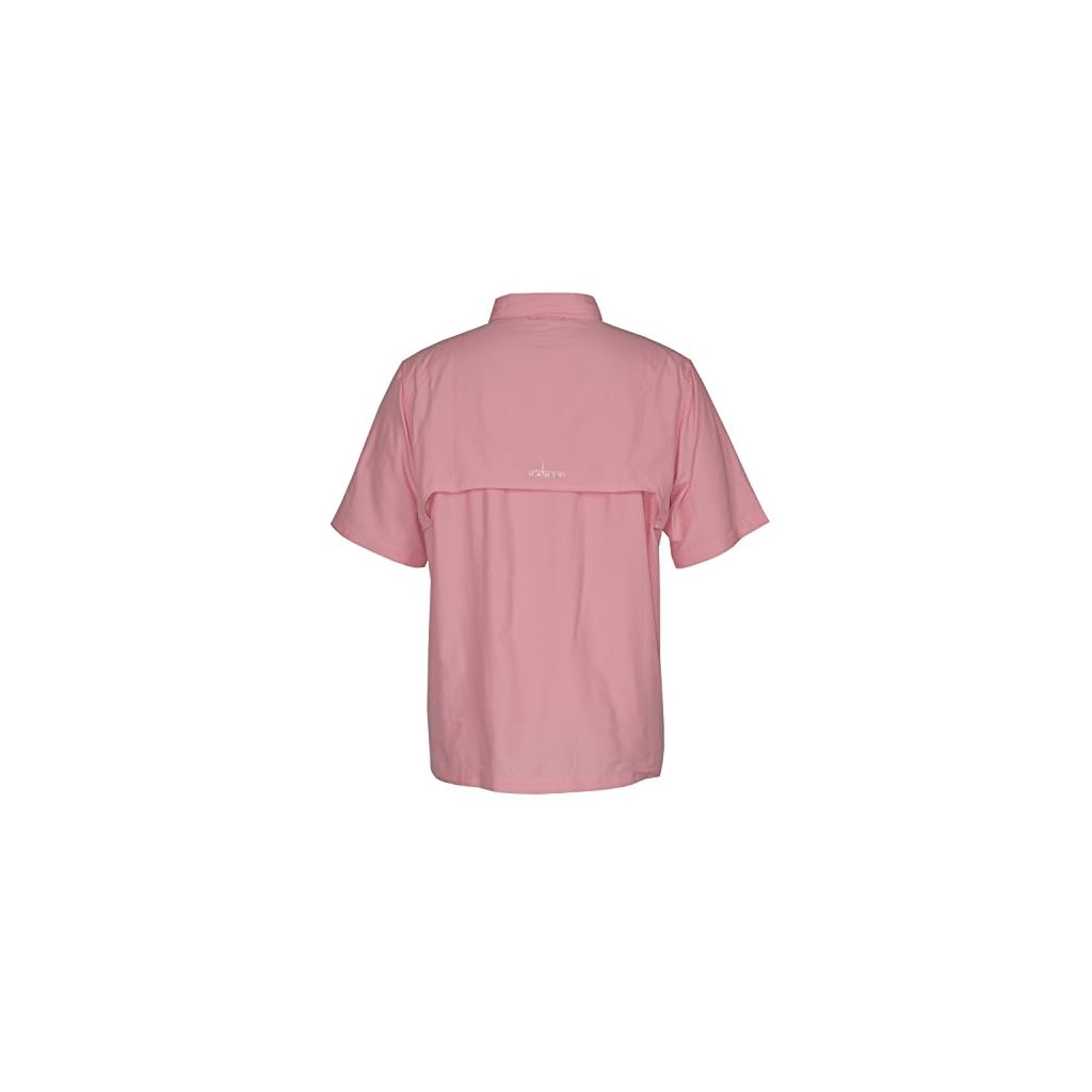 HABIT TS1161 Short Sleeve Men's River Guide Fishing Shirt, Flamingo