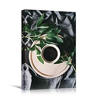 Canvas Wall Art Coffee Cup Coffee Drinks Farmhouse/Country Kitchen Multicolor Photography Urban - 12x18 inches