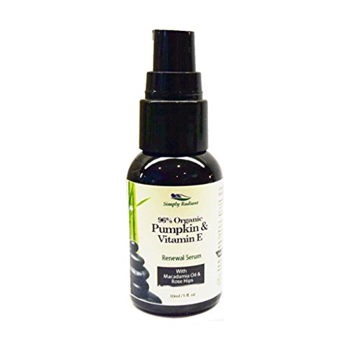 Organic Face Serum Pumpkin & Vitamin E Face Serum Reduces Wrinkles, Lightens Dark Spot |Simply Radiant Anti Aging Skin Care
