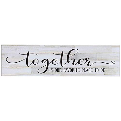 LifeSong Milestones Together is Our Favorite Place to Be, Decorative Wall Art Decor Sign for Living Room, Entryway, Kitchen, Bedroom,Office, Wedding Idea (Distressed White Plank) - Thumbnail 5