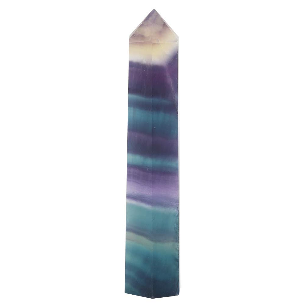 Natural Hexagonal Crystal Wands Crystal Wands Fluorite Quartz Healing Fluorite Polished for Decoration Ornament Gemstone Specimen Display (70mm-75mm)