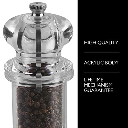 COLE & MASON 505 Salt and Pepper Grinder Set Clear Acrylic Mills