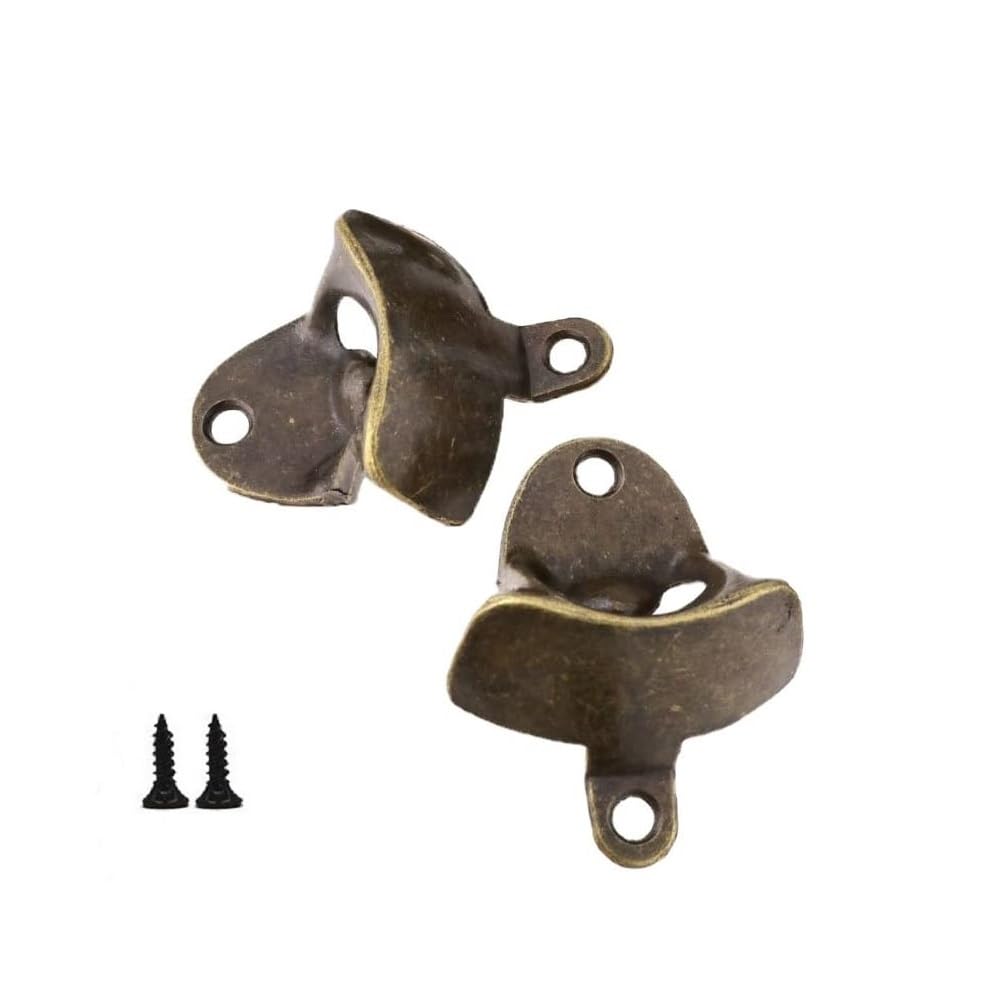 Bottle Opener Wall Mounted, Vintage Beer Bottle Opener, Wall Mounted Bottle Opener with Mounting Screws for Bars, KTV, Restaurants, Kitchens (2pcs)