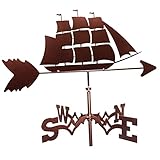 Fenteer Retro Sailboat Stainless Steel Weather Vane