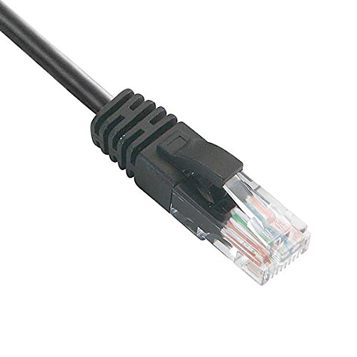 10' FT CAT5e Patch Cable Cord Black UL Gold Plated RJ45 24 AWG Stranded Copper TIA/EIA UTP Molded End Connector 350 MHz RJ45 Jumper Ethernet Data Phone Audio Signal Communication Network Distribution