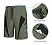 Santic Men's Bike Shorts Padded Bicycle Cycling MTB Shorts Loose-Fit 4D Padding Olive Green