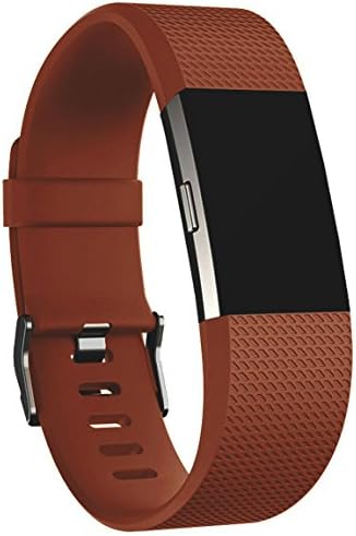Sturdy Life Replacement Smartwatch Strap, Fitbit Charge 2 Bands, Heart Rate Fitness Wristband (Coffee, Large 6.7~8.1")