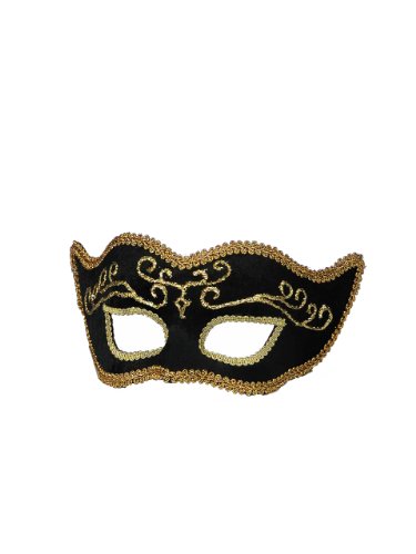 Forum Mardi Gras Costume Masquerade Half Mask With Gold Trim