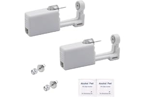 Pimoys 2pcs Painless Ear Piercing Gun Disposable Safety Asepsis Piercing Tool Kit with Ear Studs