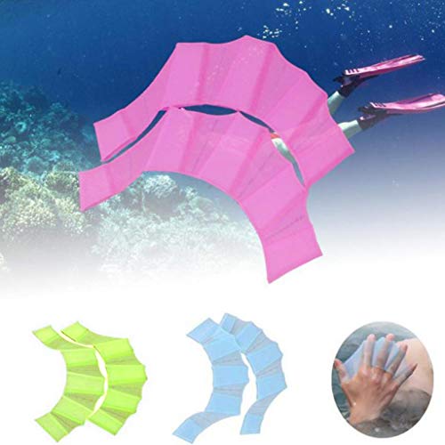 image for Fine Mens/Womens/Kids Webbed Swimming Gloves Silicone Soft Eco-Friendl
