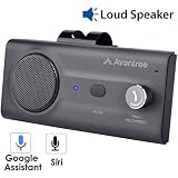 Avantree CK11 Hands Free Bluetooth for Cell Phone Car Kit, Loud Speakerphone, Siri Google Assistant Support, Motion AUTO ON, Volume Knob, Wireless in Car Handsfree Speaker with Visor Clip - Titanium