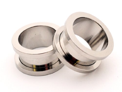 Steel Screw on Tunnels - 0g - 8mm - Sold As a Pair