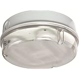 Knightsbridge IP65 HF Round Bulkhead Lamp with Prismatic Diffuser and Base, 16 W, White