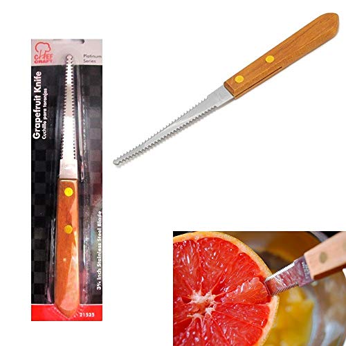 Set of 2 Grapefruit Spoons and 1 Grapefruit Knife, Stainless Steel