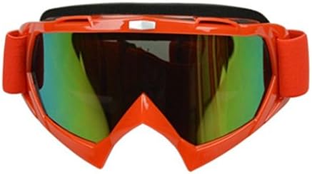 Physport Ski Goggles Windproof Dustproof Ski Anti-fogging Soft Frame Motocross Motorcycle Dirt Bike Wrap Goggles Outdoors(Red, Rainbow)