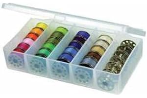 ArtBin 8155AB Sew-Lutions Bobbin Box, Sewing Bobbin Organizer, [1] Plastic Storage Case, Clear