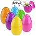 Unomor Jumbo Plastic Easter Eggs Containers for Filling Specific Treats, Easter Party Favor, Easter Eggs Hunt, Basket Stuffers Filler, Classroom Prize Supplies, Assorted Colors, Pack of 12