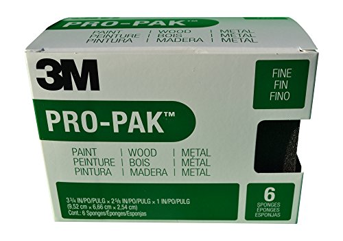3M Sanding Sponge, Fine Grit, Pro-Pak, 6-Pack