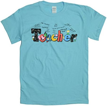Tees2urdoor Sky Blue Teacher T-Shirt - 2XL