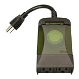 Woods 50011 Outdoor 24-Hour Plug-in Mechanical Timer with 2 Grounded Outlets, Energy Saving, Quick Tool Free, Weatherproof Housing, Programmable Settings, 6-Inch Cord, Black