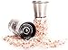 Salt and Pepper Grinder Set with Matching Stand - Adjustable Coarseness Ceramic Mill, Brushed Stainless Steel and Glass Salt & Pepper Mills Plus Extra Salt & Pepper Shakers & Ebook