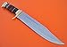 RG-2300 Handmade 440c Stainless Steel 16.4 Inches Bowie Knife - Solid Black Doller Sheet and Leather Hides Handle with Brass Guards