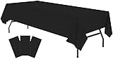 Plastic Black Tablecloths 3 Pack Disposable Table