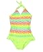 Girls One Piece Swimsuits, Girls' Halter Rainbow Crochet Ruffle Bathing Suits Swimwear XL